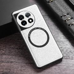 Чехол из искусственной кожи для Oneplus 11 5G для Magsafe, противоударный чехол с магнитной беспроводной зарядкой для Oneplus 11 10 Pro Ace2 Nord 2T, Silver, For Oneplus 11
