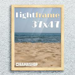 Рамка для фото 37х47 см, серия "Light Frame", фоторамка деревянная. Неокрашенная, cкругленный профиль 24х16 мм. Карельская сращенная сосна, 37х47 неокрашенная сосна