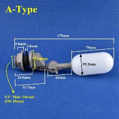 Пластиковый поплавковый клапан SgooHan SX-0038 1/2 дюйма, A-Type, 1 Piece