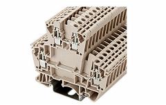 DKK2.5 Клемма Dinkle проходная двухуровневая, 0.5~2.5 мм2, 24A, цвет бежевый