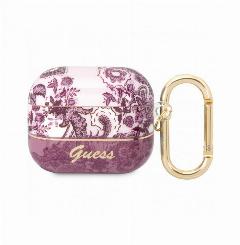 Guess для Airpods 3 чехол TPU with carabin Toile de Jouy Pink