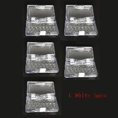 Набор из 5 пластиковых коробок для зубных протезов GOEK, 5pcs/set, big 5 pcs white