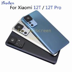 Чехол 6,67 дюйма для Xiaomi 12T 12t pro, задняя крышка батарейного отсека, задний корпус 22071212 АГ, 22081212 UG Запасные части корпуса задней стеклянной двери, 12T Black