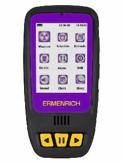 Дозиметр Ermenrich Ping RD40, TFT-дисплей, память на 10 ячеек, сигнализация на пороги измерений, 130х90х10, фиолетовый, черный