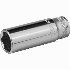Торцовая головка удлиненная KRAFTOOL 1/4", 13 мм, Cr-V сталь, хромированная, серебристый