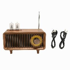 Мини-деревянный FM-стереозвук, радио, винтажная имитация древесины, портативный Bluetooth-динамик