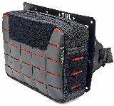 Органайзер тактический на подголовник автомобиля MOLLE 5х3 LC1 18х13х6см Черный с красными вставками — фото 2