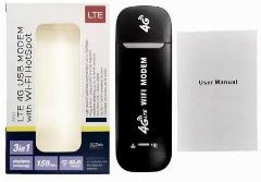 LTE 4G USB 3 в 1 модем роутер точка доступа wi fi 150 Mbps, черный