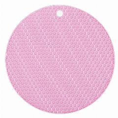 Подставка под горячее, прихватка силиконовая 17,5х17,5х0,4 см, круглая, с сотами, фиолетовая, Nouvelle