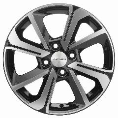 Колесный диск Khomen Wheels KHW1501 15x6" PCD4x100 ET48 D54.1 BLACK-FP, черный/серебристый
