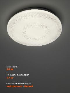 Настенно-потолочный светодиодный светильник Jazzway PPB Pulsar 24w 4000K D260*55, белый, дневной белый