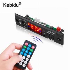 Автомобильный аудио FM радиомодуль Kebidu беспроводной Bluetooth 5 в 12 В MP3 WMA декодер плата MP3-плеер с дистанционным управлением Поддержка USB TF, 107 x 25 x 38 mm