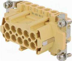 Разъем ILME JNEF 10 (JCNEF10) Разъем прямоугольный "мама" JEI PIN 10 10+PE размер 57.27 1шт, бежевый