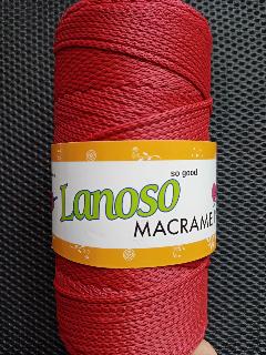 Пряжа (шнур) для макраме Lanoso Macrame PP (Ланосо макраме пп), цвет 956, красный