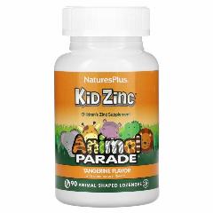 Nature's Plus, Animal Parade, KidZinc, Пастилки с цинком для детей в форме животных с натуральным вкусом мандарина, 90 животных