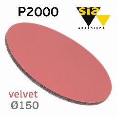Круг на поролоне SIA velvet Р2000 (150мм) шлифовальный с липучкой