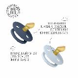 Набор 2 шт. Соска-пустышка латексная BIBS Liberty Colour Anatomical, Chamomile Lawn-Baby Blue/Steel Blue, 0+ месяцев — фото 3