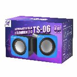 Колонки для компьютера GFPoWeR TS-06, 2.0, 4Вт, питание от USB, синий, 60 x 60 x 57 — фото 3