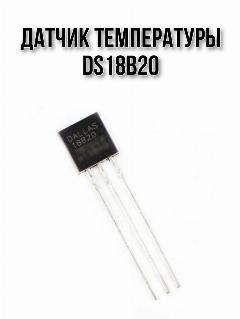 Датчик температуры DS18B20, черный