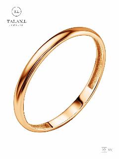 Кольцо обручальное TALANT, красное золото, 375 проба, 22