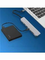 Переходник для Macbook Type-c 7в1 HDMI USB SD MicroSD, серый металлик — фото 2