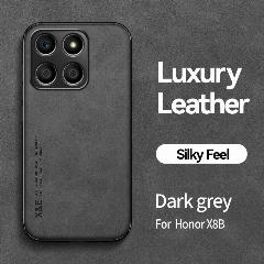 FASNYA Кожаный чехол на Honor X8B (Хонор X8B) с защитой камеры противоударный, ля магнитного авто-держателя, черный