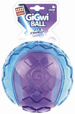 Gigwi игрушка для собак Мяч с пищалкой 8см, серия GiGwi BALL, синий/фиолетовый, КрупныйМалыйСредний