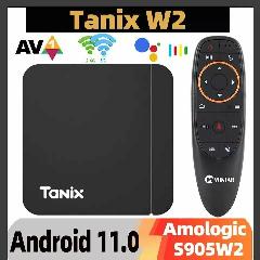 Комплект: ТВ приставка Tanix W2 (2/16)+ Аэро-мышь G10S с Android TV, черный, 16000 ГБ