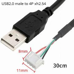 USB кабель ZHUJI 30см, male to 4p xh2.54