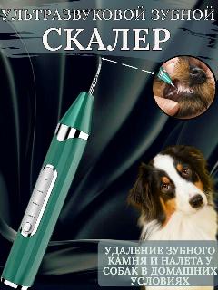 Скалер ультразвуковой электрический для удаления зубного камня у собак, зубная щетка для ухода за полостью рта для животных, зеленый, 215х21