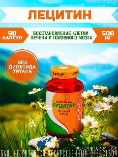 Соевый лецитин источник фосфолипидов для мозга и печени, 90 капсул