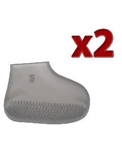 Чехлы на обувь 2 пары силиконовые S, 21x12,5см, серый