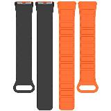 Магнитный силиконовый ремешок для Huawei Band 10/9/8, dark green-black — фото 4