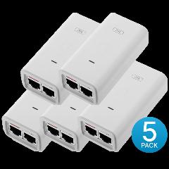 Комплект из 5-и блоков питания Ubiquiti POE-24-12W-5 (5-PACK) Gigabit PoE-инжекторы (US+EU)