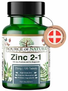 Цинк Source of Nature пиколинат и бисглицинат 120 таблеток, для иммунитета и кожи