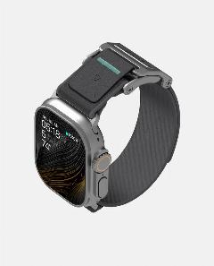 Ремешок для Apple Watch - Aulumu A11, с магнитной пряжкой, дышащий нейлон, серый, графит, 160-210