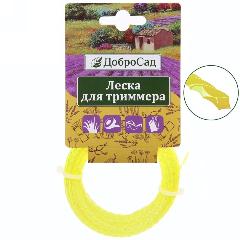 Леска для триммера 1,6мм, 15м, полипропилен, ярко-желтая, для стрижки травы