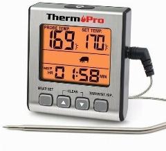 Кухонный цифровой термометр с щупом Thermopro TP-16S, серебристый