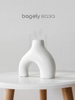 Ваза в скандинавском стиле Bagely, белая, лак, 14x15.7 см / ваза арка, полубублик