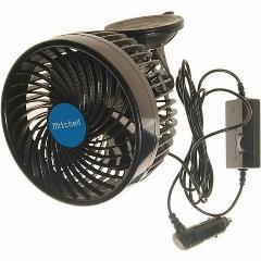 Вентилятор Mitchell 16 см, 12V, 9W, диммер, на вакуумной присоске, с регулируемыми углами обдува, black/blue, черный