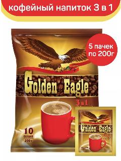 Кофейный напиток Golden Eagle Classic 3 в 1, 5 упаковок по 10 пакетиков