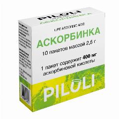 PILULI Аскорбинка Life Ascorbic acid 400 мг порошок пакеты массой 2,5 г 10 шт
