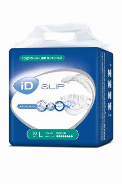 Подгузники для взрослых iD Slip Large, объем талии 100-150 см, 10 шт., L3