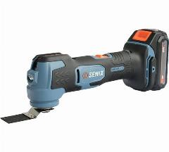 Многофункциональный инструмент (реноватор) SENIX POX2-M-EU X2 20V, с АКБ и ЗУ, голубой, серый