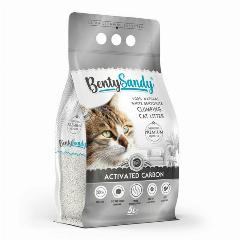 Наполнитель для кошачьего туалета Bentysandy Activated Carbon, комкующийся, с активированным углем, средние
