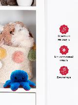 Осьминог перевертыш мягкая игрушка двусторонняя, синий и бордовый, 20 см, синий/красный — фото 3