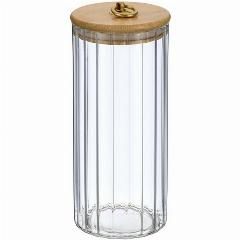 Банка Regent Inox Linea TORRE стеклянная с бамбуковой крышкой, 1100 мл 93-HO-TO-01-1100