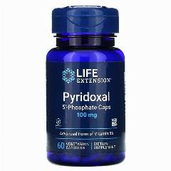 Life Extension Pyridoxal 5'-Phosphate, пиридоксаль 5-фосфат в капсулах, 100 мг, 60 вегетарианских капсул