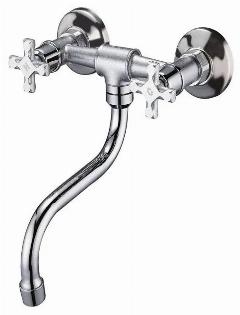 Смеситель Solone JIK12-A102-A для кухни, настенный, сере6ристый
