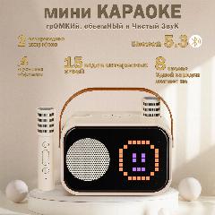 Колонка беспроводная и 2 микрофона караоке, Беспроводная колонка bluetooth блютус детская 2 микрофона, акустическая